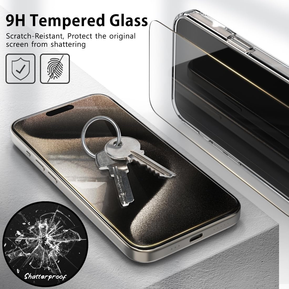 Magsafe Clear Case for iPhone 15 Pro with 2X Screen Protectors, 30X Anti-Yellow Coating, and Built-In Camera Protector
